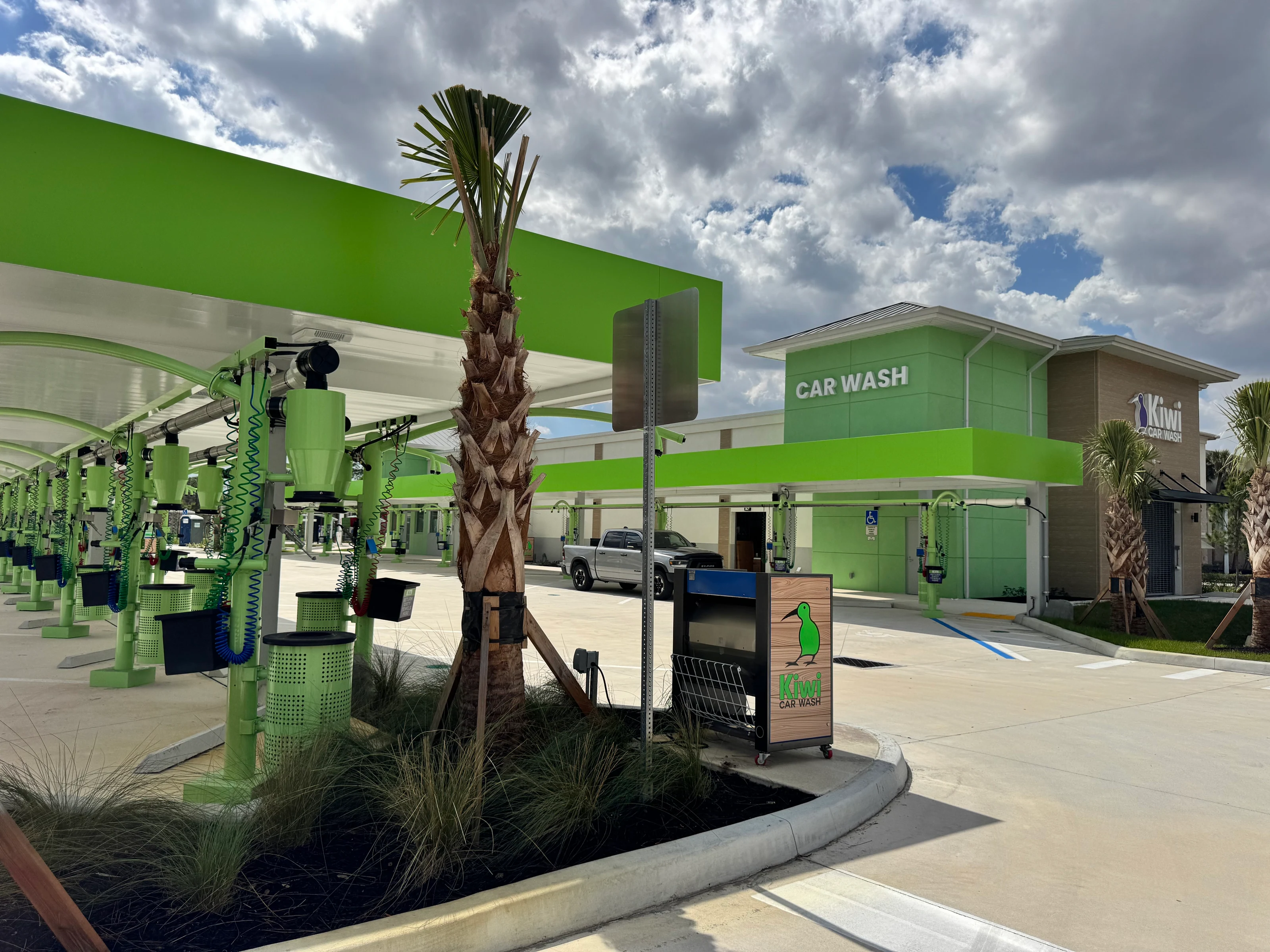 Vacuum bays at Kiwi Car Wash in Port St. Lucie, Florida